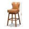 Baxton Studio Gradisca Modern Tan Faux Leather and Walnut Brown Finished Wood 2-PC Swivel Bar Stool Set 184-11402-Zoro - alternate 2